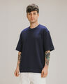 Playera Azul Oversize,AZUL MARINO